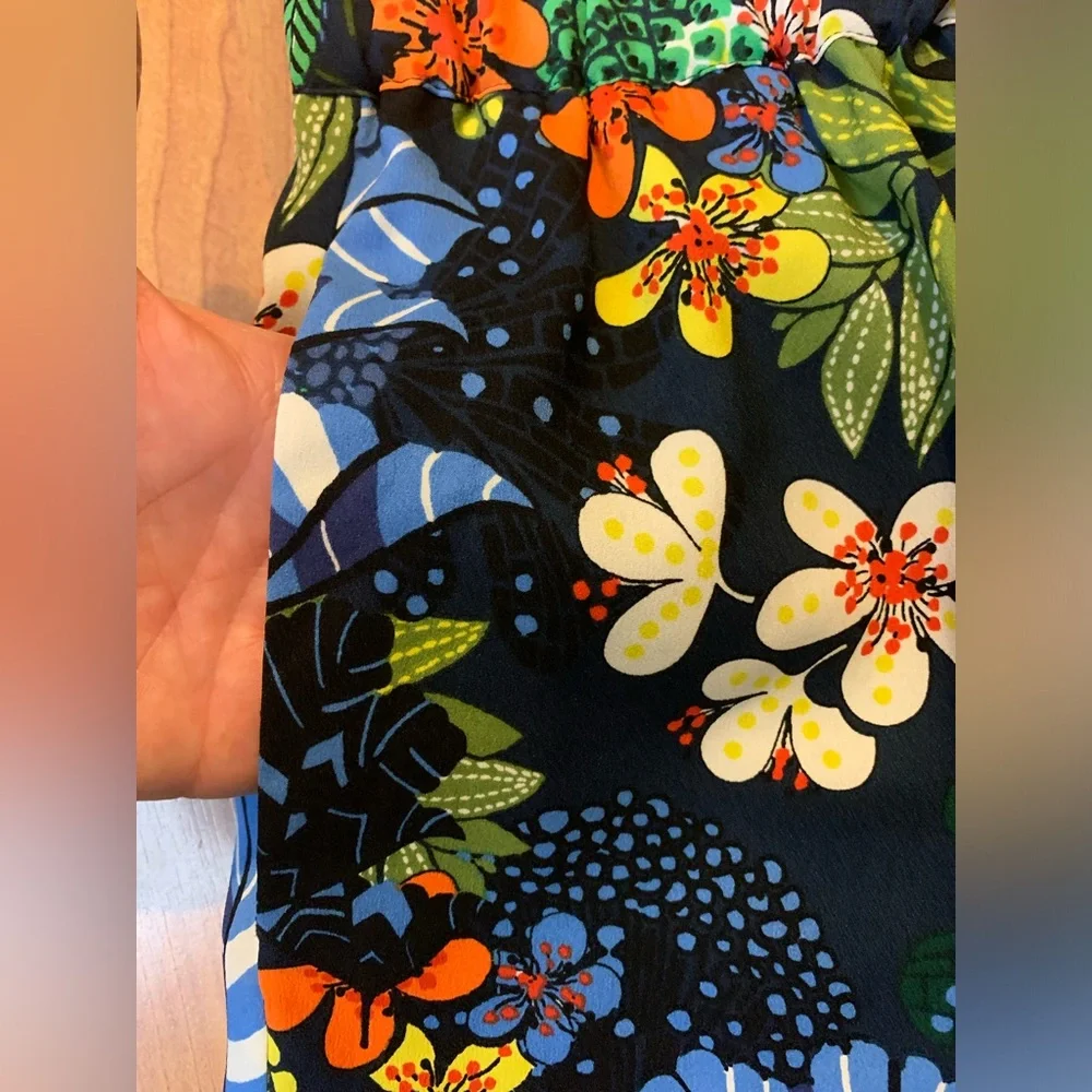 Ann Taylor LOFT Tropical Floral Hummingbird Skirt S